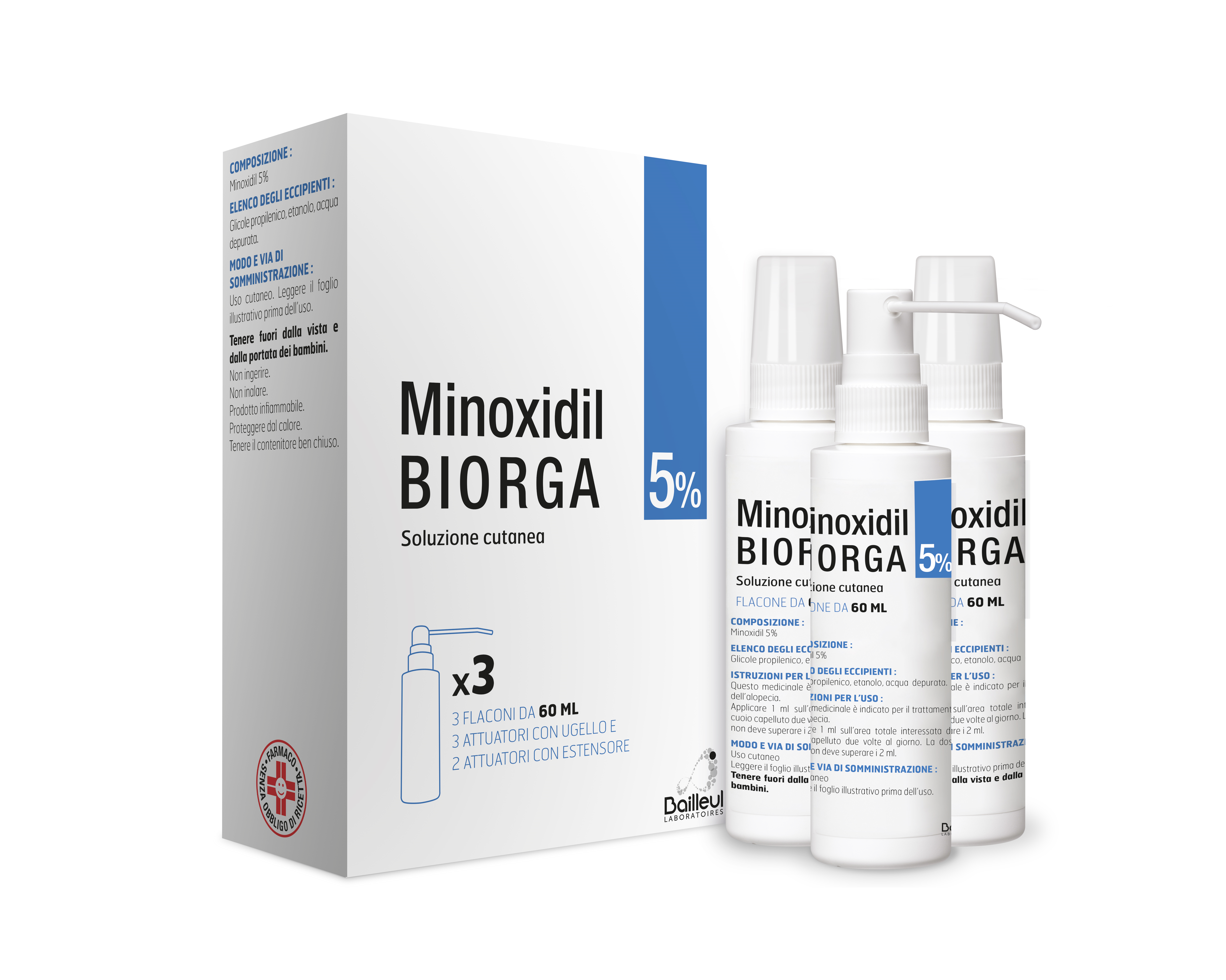 MINOXIDIL BIORGA*SOL CUT 3FL5% - Farmapre