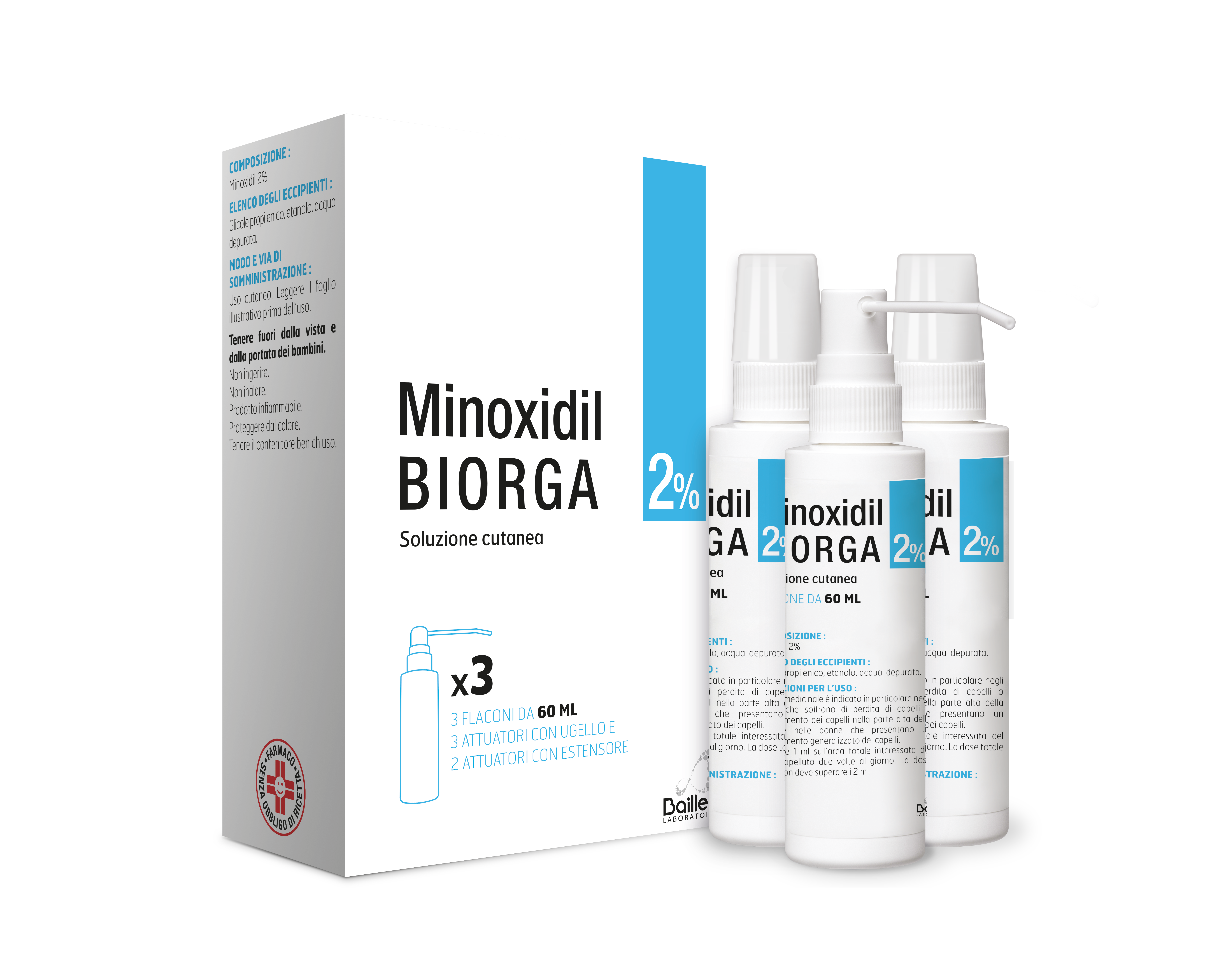 MINOXIDIL BIORGA*SOL CUT 3FL2% - Farmapre