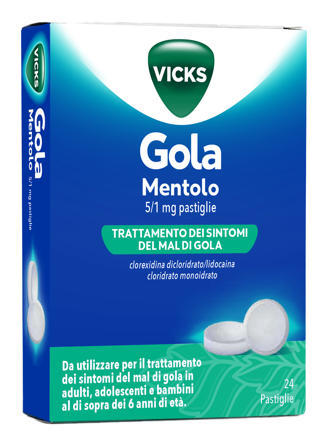 VICKS GOLA*24PAST 5+1MG MENTOL - Farmapre
