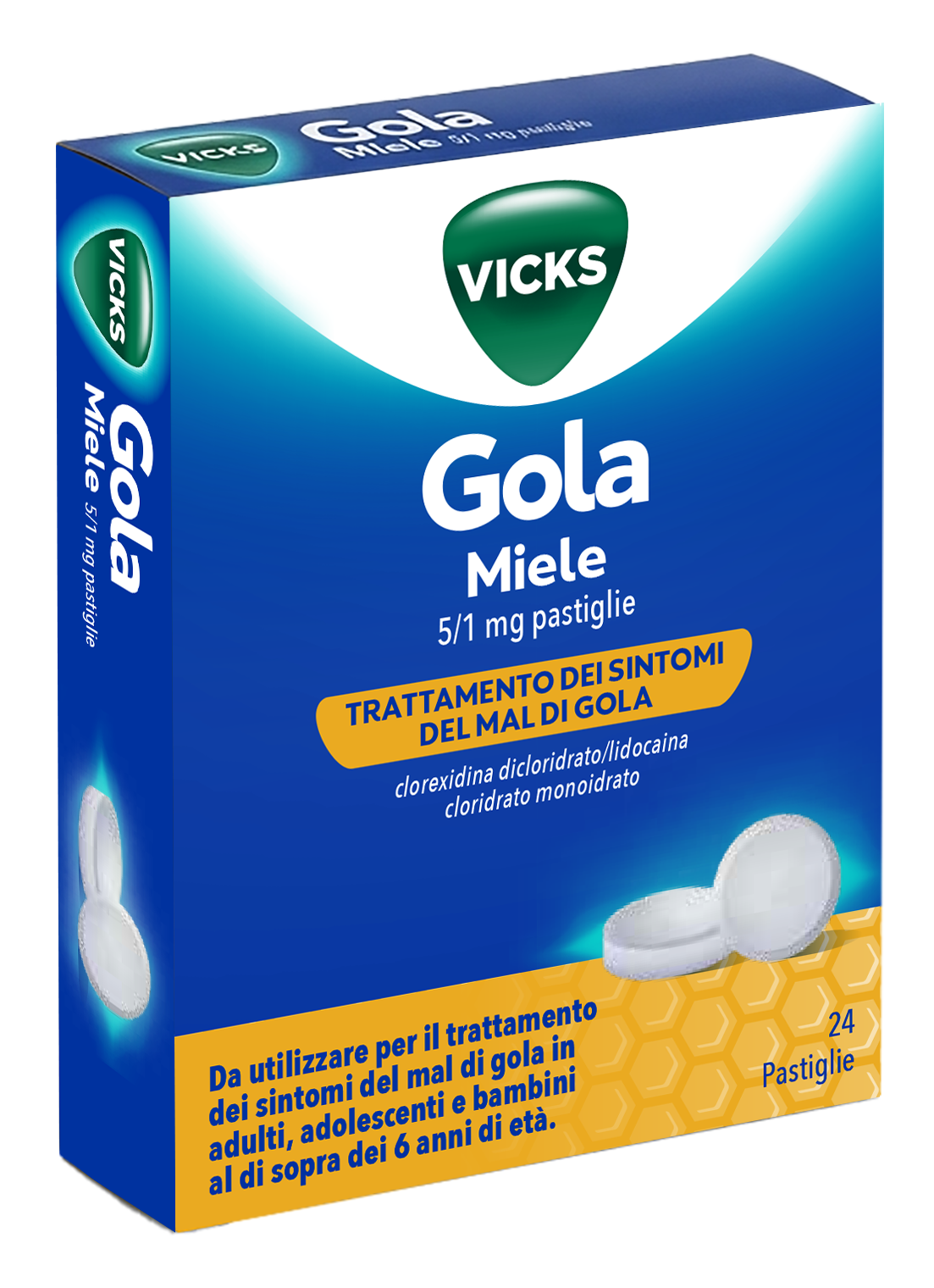 VICKS GOLA*24PAST 5+1MG MIELE - Farmapre