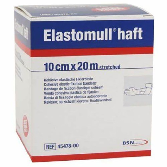 BENDA ELASTICA AUTOADESIVA PER FISSAGGIO MEDICAZIONI ELASTOMULL HAFT LF ALTEZZA 10 CM LUNGHEZZA 20 M - Farmapre