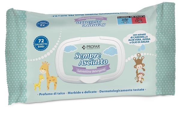 SALVIETTINE UMIDIFICATE SEMPRE ASCIUTTO 72 PEZZI PROFAR - Farmapre