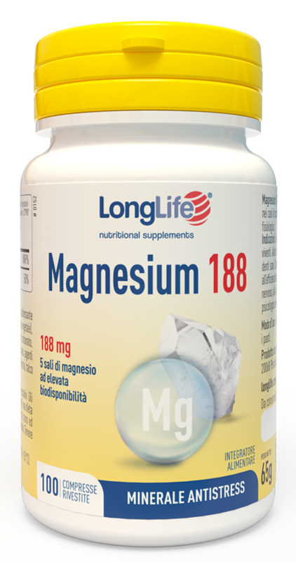 LONGLIFE MAGNESIUM 188 100 COMPRESSE RIVESTITE DA 6,5 G - Farmapre