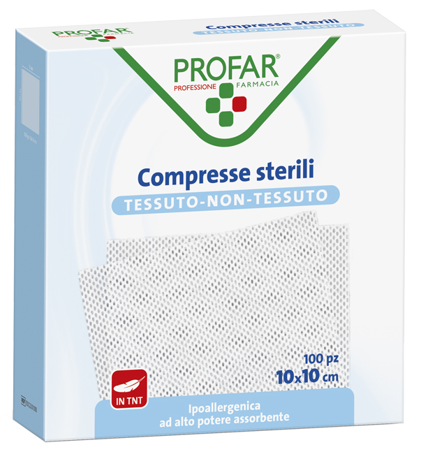 GARZA COMPRESSA TESSUTO NON TESSUTO 10X10 CM 100 PEZZI PROFAR - Farmapre