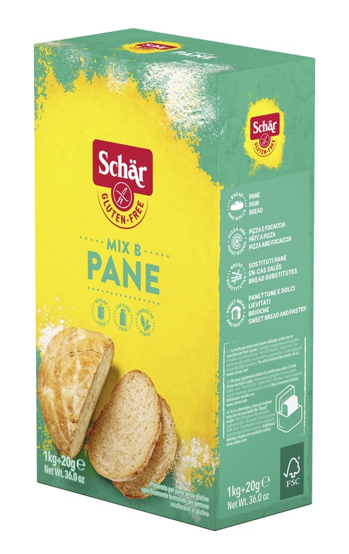 SCHAR MIX B PREPARATO PANE SENZA LATTOSIO 1 KG + 20 G - Farmapre