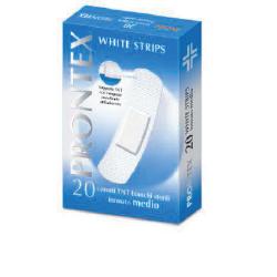 CEROTTO PRONTEX WHITE STRIPS IN TESSUTO NON TESSUTO BIANCO STERILE SCATOLA 20 CEROTTI MEDI - Farmapre