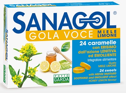 SANAGOL GOLA VOCE MIELE LIMONE 24 CARAMELLE - Farmapre