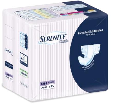 PANNOLONE PER INCONTINENZA A MUTANDINA SERENITY CLASSIC FORMATO MAXI TAGLIA LARGE 15 PEZZI - Farmapre