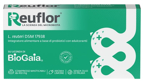 REUFLOR 20 COMPRESSE MASTICABILI AROMA LIMONE - Farmapre