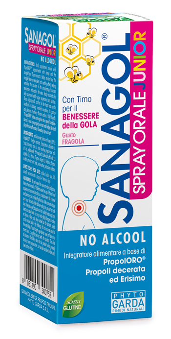 SANAGOL SPRAY JUNIOR PROPOLI FRAGOLA 20 ML - Farmapre