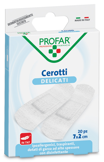 CEROTTO TESSUTO NON TESSUTO DELICATO MEDI 7X2 CM 20 PEZZI PROFAR - Farmapre