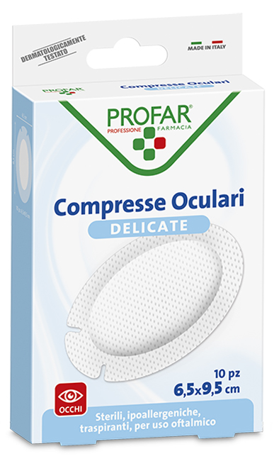 COMPRESSA OCULARE CON GARZA ANTIADERENTE 6,5X9,5 CM 10 PEZZI PROFAR - Farmapre
