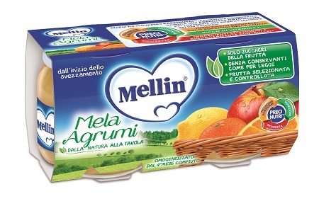 MELLIN OMOGENEIZZATO MELA AGRUMI 100 G 2 PEZZI - Farmapre