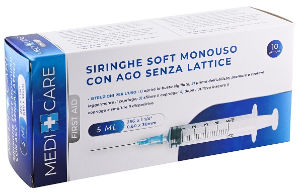 SIRINGA SOFT CAPACITA' 5ML AGO GAUGE 23 CONFEZIONE 10 PEZZI GAMMADIS - Farmapre