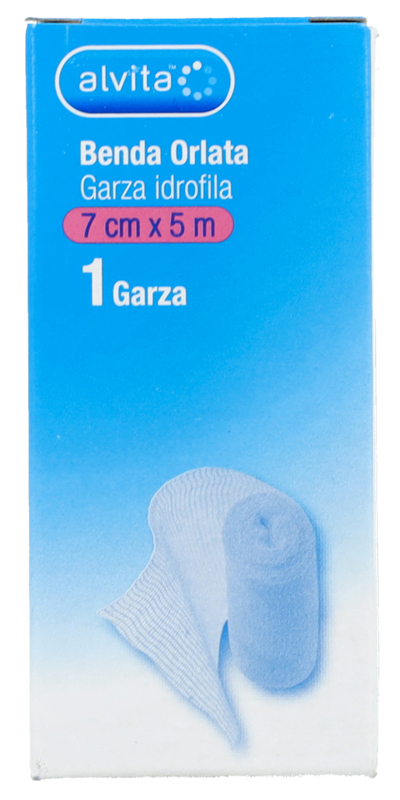 BENDA ORLATA GARZA IDROFILA ALVITA 7X500CM - Farmapre