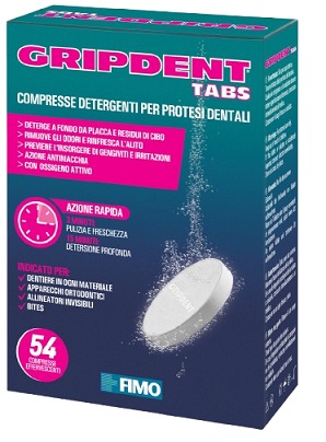 GRIPDENT TABS DETERGENTE PER PROTESI DENTARIA 54 COMPRESSE - Farmapre