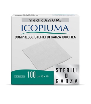 ICOPIUMA GARZA COMPRESSA IDROFILA 10X10CM 100 PEZZI - Farmapre