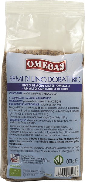 LA FINESTRA SUL CIELO SEMI DI LINO DORATI 500 G - Farmapre