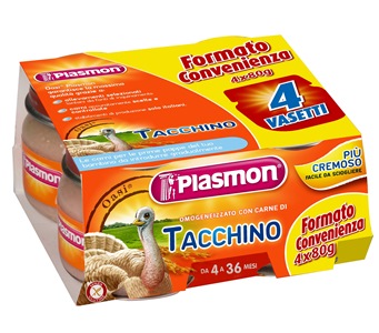 PLASMON OMOGENEIZZATO TACCHINO 4 X 80 G CON GIFT - Farmapre