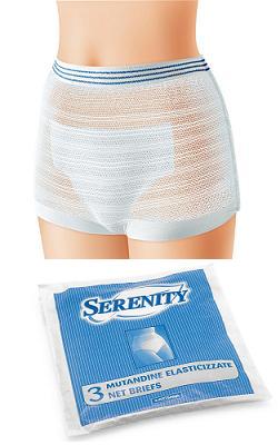 MUTANDINA ELASTICA RETTANGOLARE A RETE SERENITY L 3 PEZZI - Farmapre