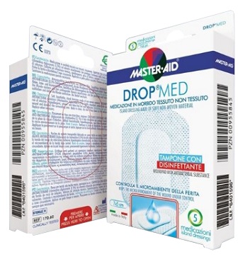 MEDICAZIONE COMPRESSA AUTOADESIVA DERMOATTIVA IPOALLERGENICA AERATA MASTER-AID DROP MED 7X5 5 PEZZI - Farmapre