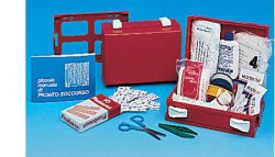 CASSETTA PRONTO SOCCORSO MINIKIT PER CASA, UFFICIO E TEMPO LIBERO. CONTENITORE IN ABS ANTIURTO E CON SUPPORTO PER IL FISSAGGIO ALLA PARETE - Farmapre