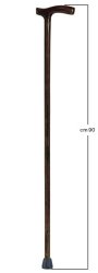 BASTONE IMPUGNATURA ANATOMICA UOMO LEGNO LUCIDO SCURO - Farmapre
