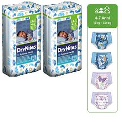 PANNOLINO HUGGIES DRYNITES BOY PYJAMA PANTS 4/7 ANNI MEDIUM 17/30KG 10 PEZZI - Farmapre