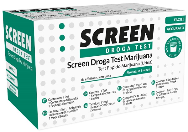 SCREEN DROGA TEST MARIJUANA TEST ANTIDROGA CON CONTENITORE URINA - Farmapre
