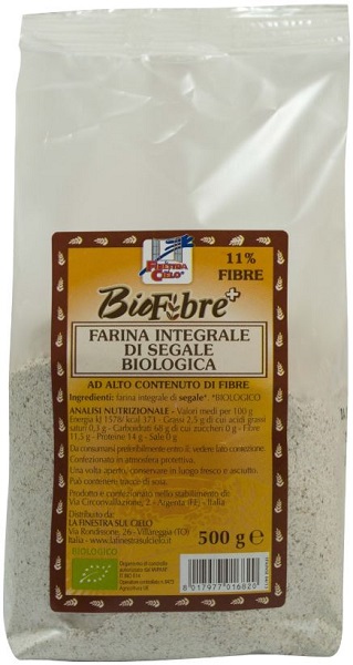 FSC BIOFIBRE+ FARINA INTEGRALE DI SEGALE BIO AD ALTO CONTENUTO DI FIBRA 500 G - Farmapre