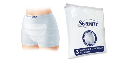 MUTANDINA A RETE PER INCONTINENZA SERENITY PANTY COMFORT L 3 PEZZI - Farmapre