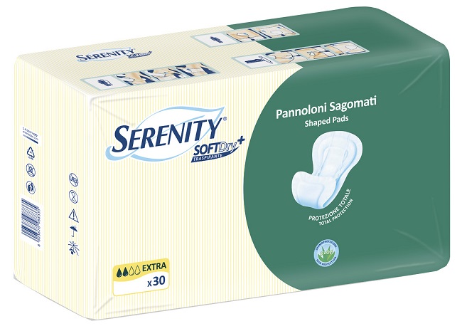 PANNOLONE PER INCONTINENZA SAGOMATO SERENITY SOFTDRY+ ALOE EXTRA 30 PEZZI - Farmapre