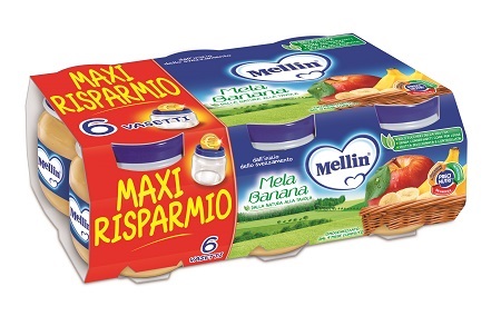 MELLIN OMOGENEIZZATO MELA BANANA 100 G 6 PEZZI - Farmapre