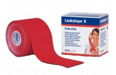 BENDA ADESIVA LEUKOTAPE K PER TAPING FISIOTERAPICO LARGHEZZA 5 CM LUNGHEZZA 5 M COLORE ROSSO IN ROTOLO - Farmapre