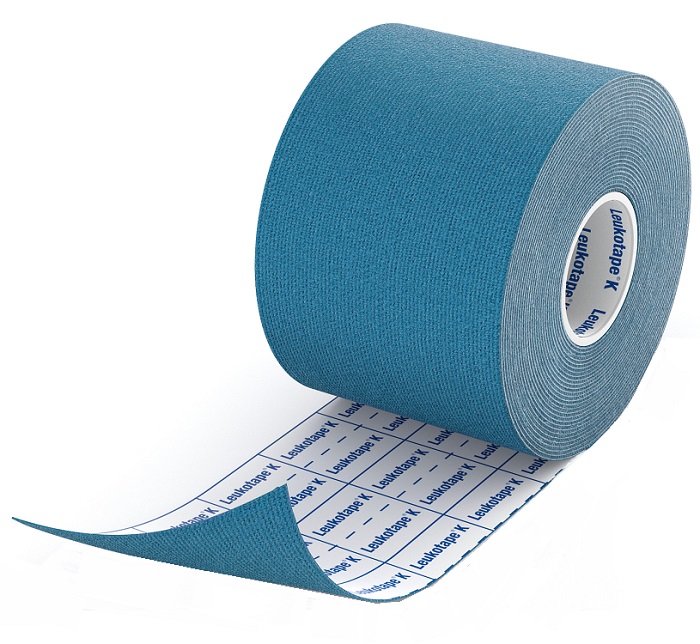 BENDA ADESIVA LEUKOTAPE K PER TAPING FISIOTERAPICO LARGHEZZA 5 CM LUNGHEZZA 5 M COLORE BLU IN ROTOLO - Farmapre