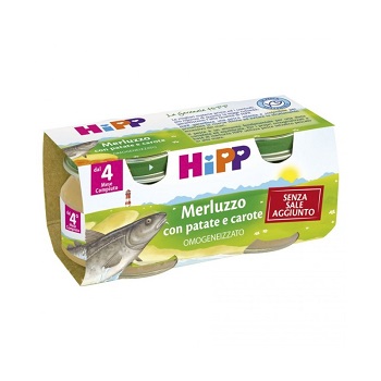 HIPP OMOGENEIZZATO MERLUZZO CAROTE PATATE 2X80 G - Farmapre