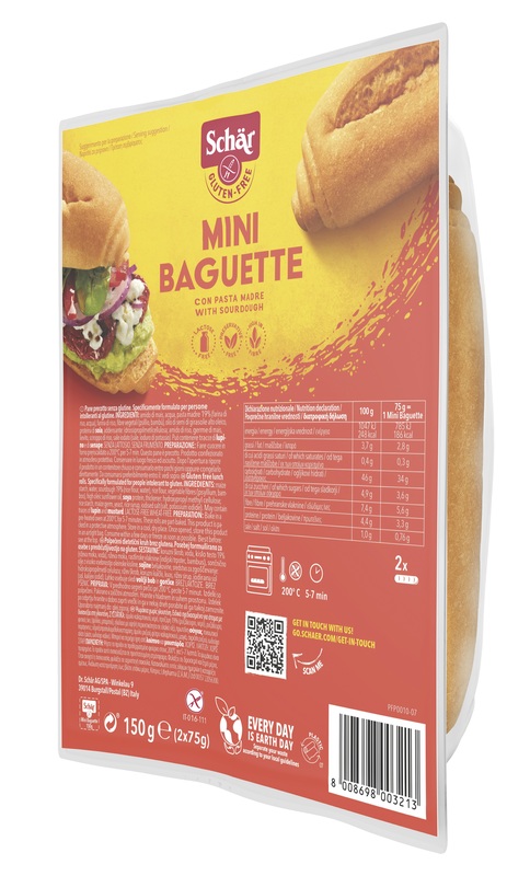 SCHAR MINI BAGUETTE SENZA LATTOSIO 2 X 75 G - Farmapre