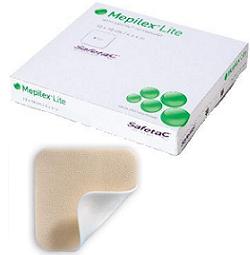 SCHIUMA DI POLIURETANO ASSORBENTE SOTTILE CON STRATO DI CONTATTO IN SILICONE MORBIDO MEPILEX LITE 15X15 5 PEZZI - Farmapre