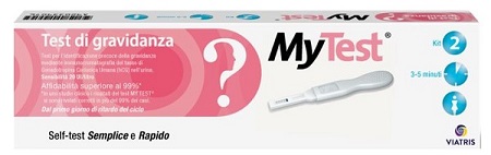 TEST DI GRAVIDANZA RAPIDO HCG MYTEST 2 PEZZI - Farmapre