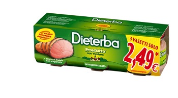 DIETERBA OMOGENEIZZATO PROSCIUTTO 3 PEZZI 80 G - Farmapre