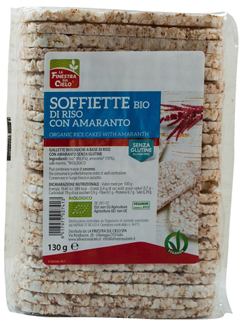 SOFFIETTE DI RISO CON AMARANTO BIO 130 G - Farmapre