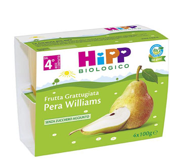 HIPP BIO HIPP BIO FRUTTA GRATTUGGIATA PERA WILLIAMS 4X100 G - Farmapre