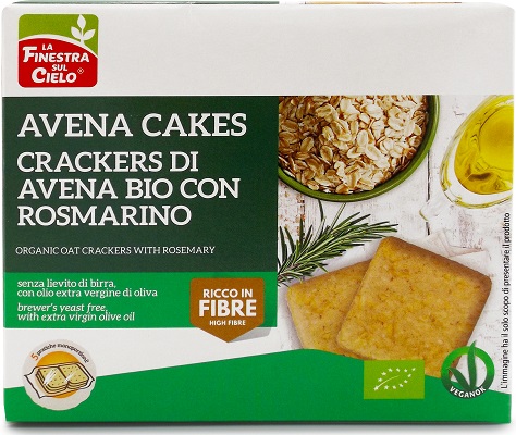 FSC AVENACAKES CRACKERS DI AVENA CON ROSMARINO BIO VEGAN SENZA LIEVITO DI BIRRA CON OLIO EXTRAVERGINE DI OLIVA 250 G - Farmapre