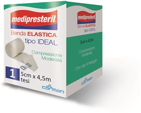 BENDA ELASTICA MEDIPRESTERIL IDEAL COMPRESSIONE MODERATA M4,5X5CM TESI - Farmapre
