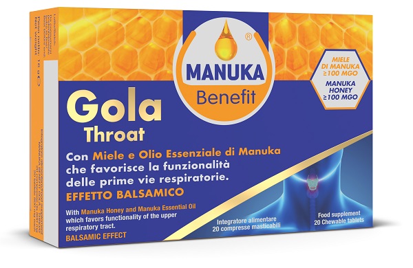 MANUKA BENEFIT GOLA THROAT 20 COMPRESSE MASTICABILI - Farmapre
