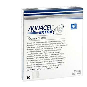 AQUACEL AG EXTRA MEDICAZIONE CON IONI ARGENTO 10X10 CM 10 PEZZI - Farmapre
