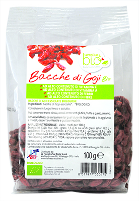 FSC SEMPLICE&BIO BACCHE DI GOJI BIO AD ALTO CONTENUTO DI FIBRA 100 G - Farmapre