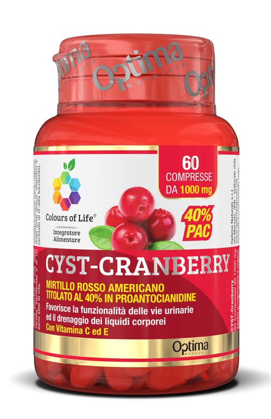 COLOURS OF LIFE CYST-CRANBERRY CON VITAMINA C E 60 COMPRESSE 1000 MG - Farmapre
