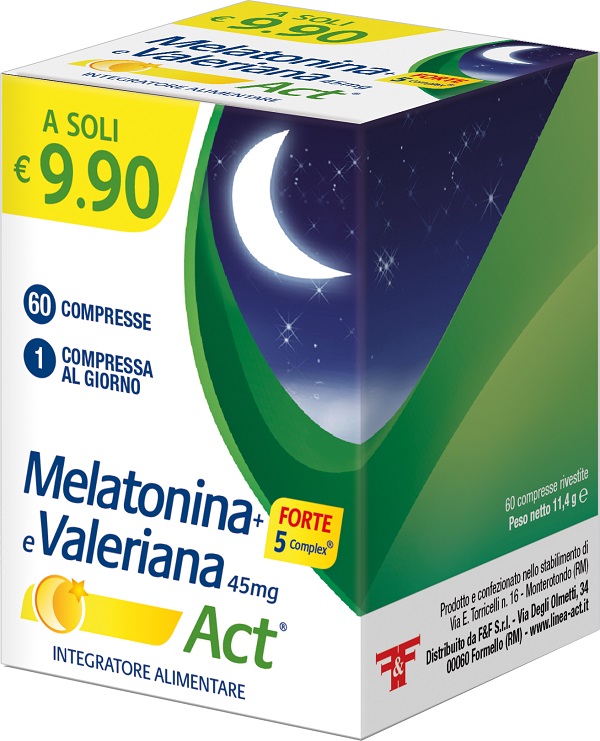 MELATONINA+FORTE 5 COMPLEX E VALERIANA ACT 60 COMPRESSE - Farmapre