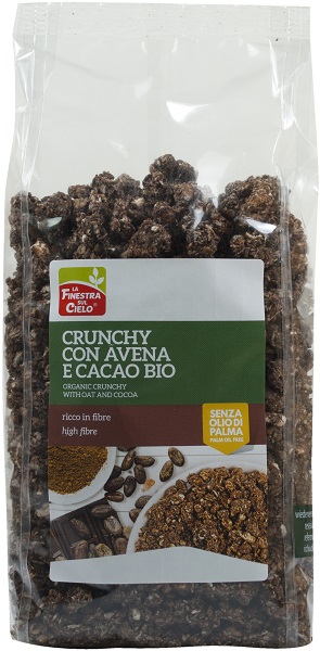 FSC CRUNCHY CON AVENA E CACAO BIO AD ALTO CONTENUTO DI FIBRE CON OLIO DI GIRASOLE SENZA OLIO DI PALMA 375 G - Farmapre